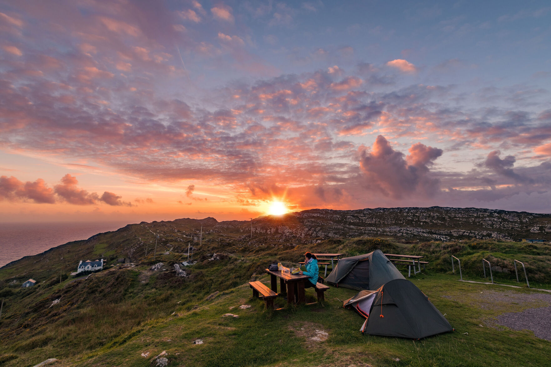 Hiking or camping